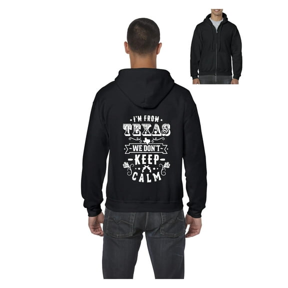 IWPF - Men's Sweatshirt Full-Zip Pullover - I am From Texas TX Texas