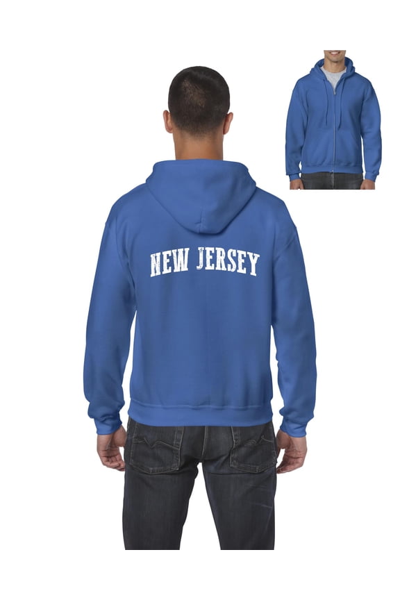 - Men's Sweatshirt Full-Zip Pullover - New Jersey