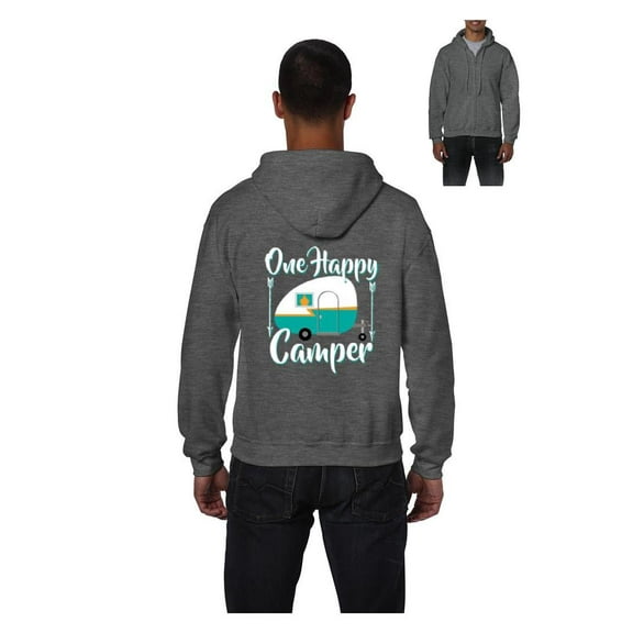 IWPF - Men's Sweatshirt Full-Zip Pullover - ONE HAPPY CAMPER