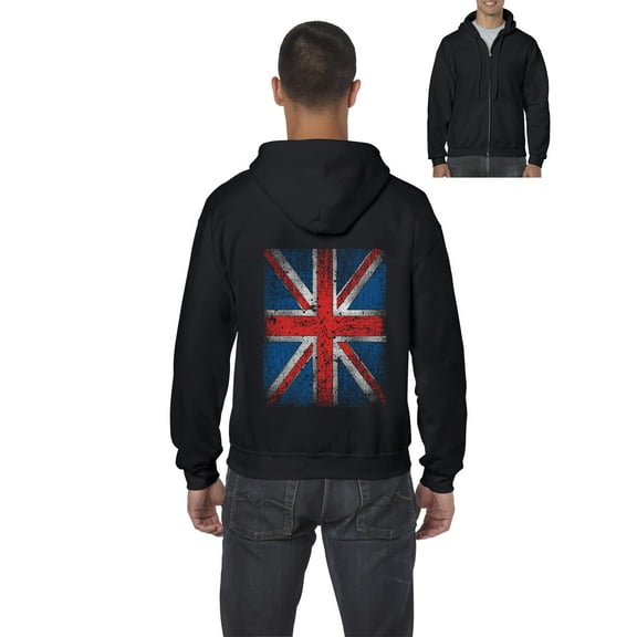 IWPF - Men's Sweatshirt Full-Zip Pullover - Union Jack British Flag