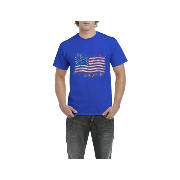 IWPF - Men's T-Shirt Short Sleeve - American Flag USA in Gold