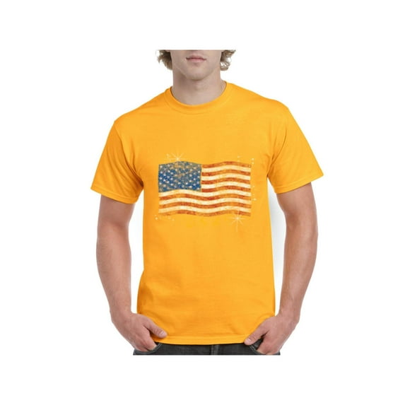 IWPF - Men's T-Shirt Short Sleeve - American Flag USA in Gold