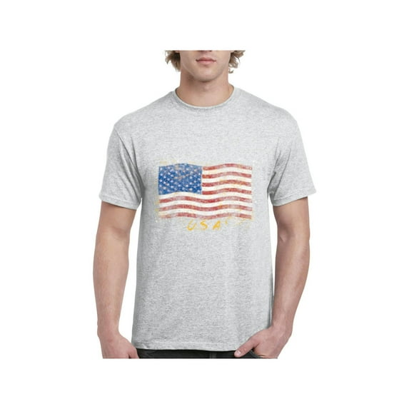 IWPF - Men's T-Shirt Short Sleeve - American Flag USA in Gold