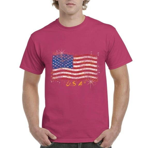 IWPF - Men's T-Shirt Short Sleeve - American Flag USA in Gold