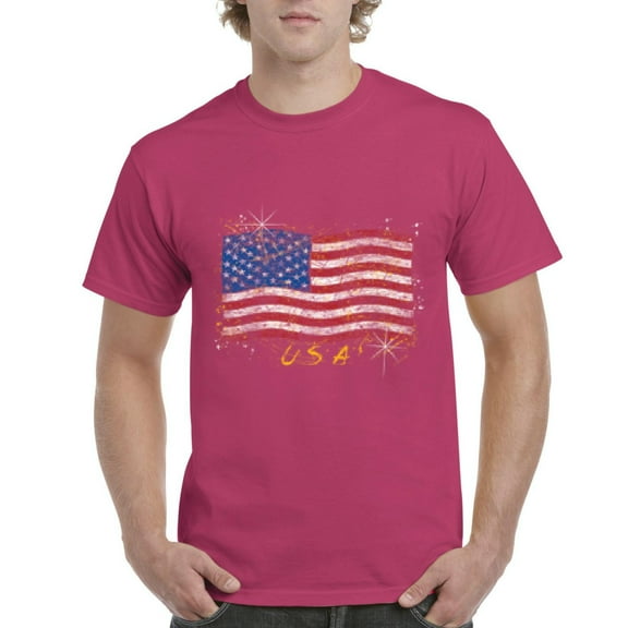 IWPF - Men's T-Shirt Short Sleeve - American Flag USA in Gold