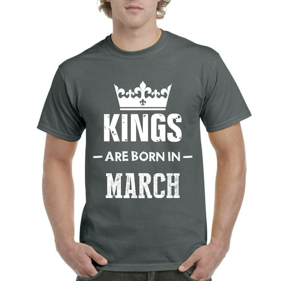 NIB - Men's T-Shirt Short Sleeve - Birthday Gift Kings Are Born In March