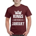 thumbnail image 1 of IWPF - Men's T-Shirt Short Sleeve - Birthday Gift Kings Are Born In January, 1 of 5