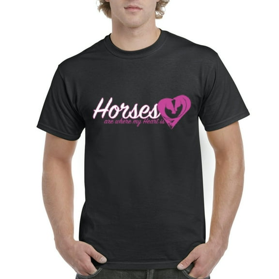 IWPF - Men's T-Shirt Short Sleeve - Horses Where My Heart Is