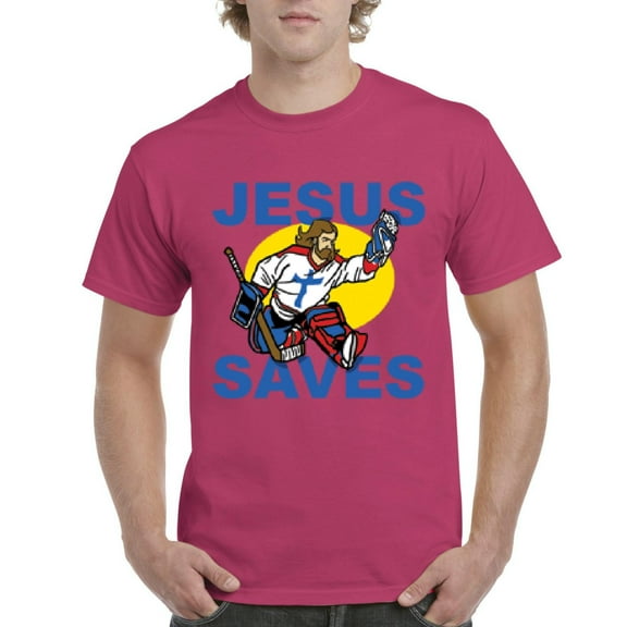 IWPF - Men's T-Shirt Short Sleeve - Jesus Saves Hockey Goalie