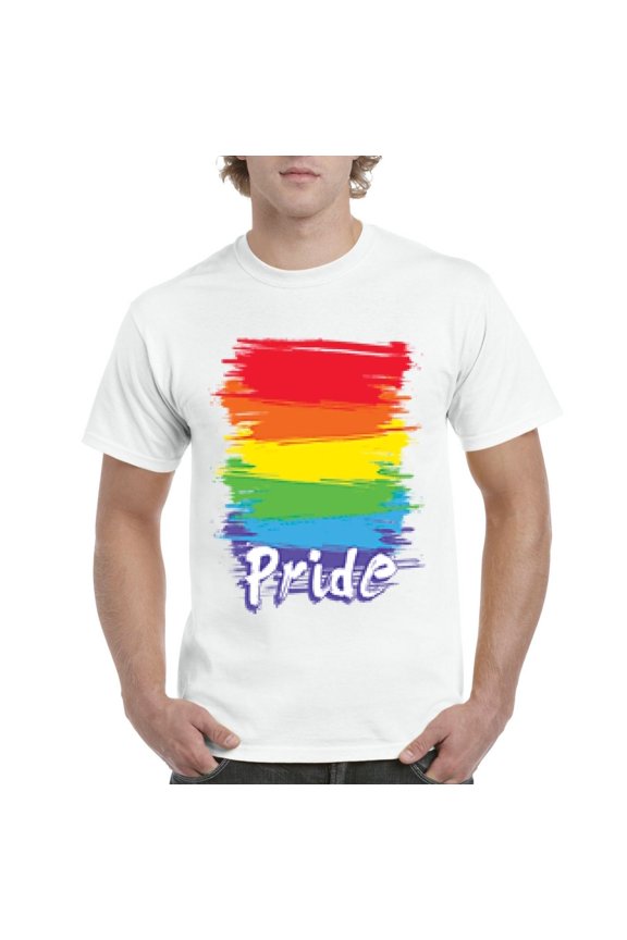 - Men's T-Shirt Short Sleeve - Rainbow Pride