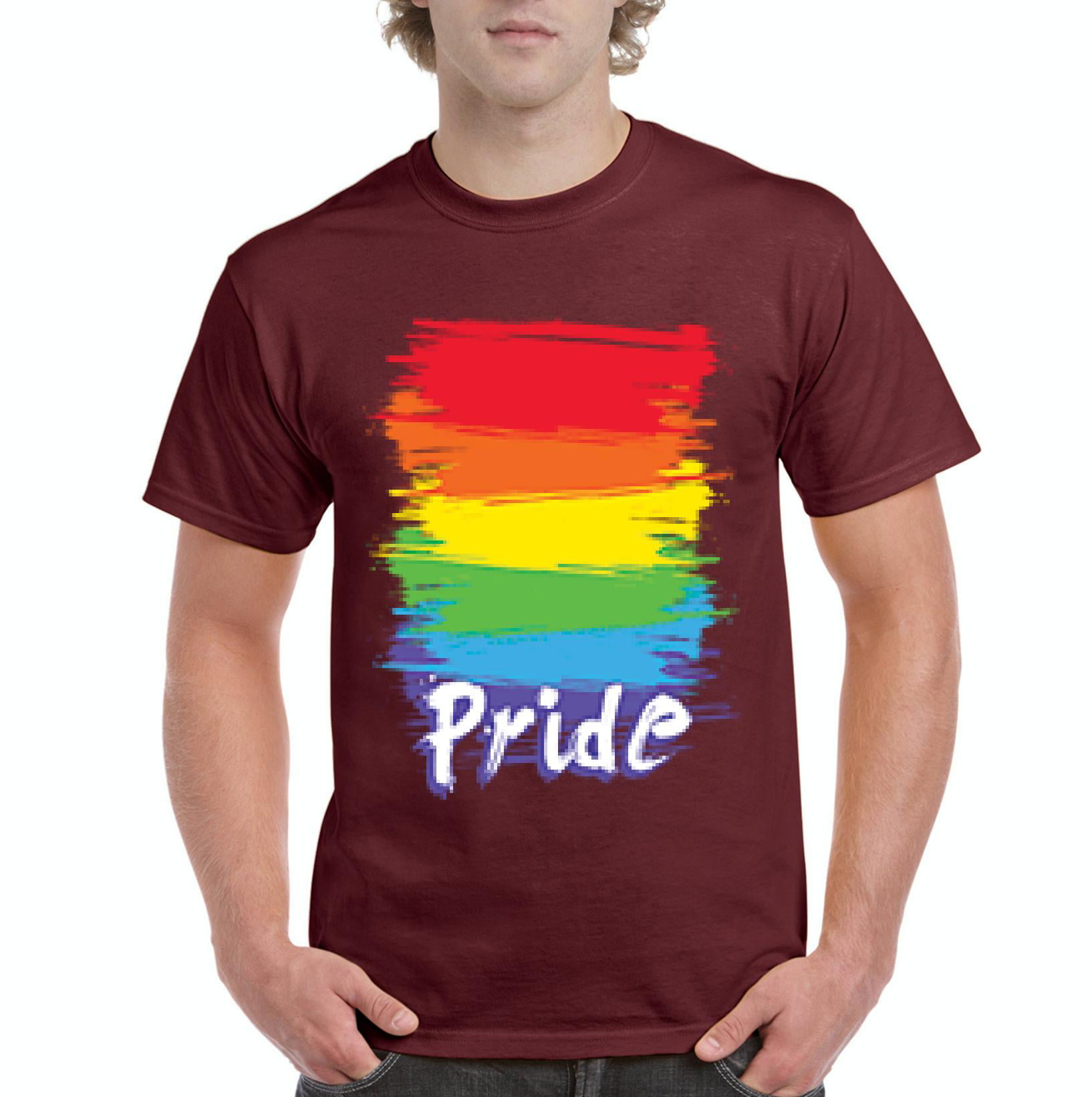 IWPF - Men's T-Shirt Short Sleeve - Rainbow Pride - Walmart.com
