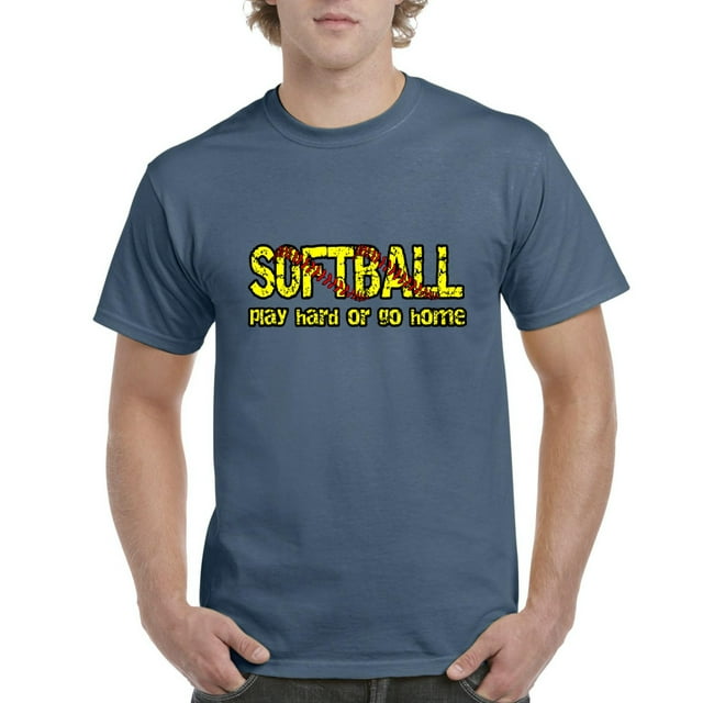 IWPF - Men's T-Shirt Short Sleeve - Softball Play Hard or Go Home