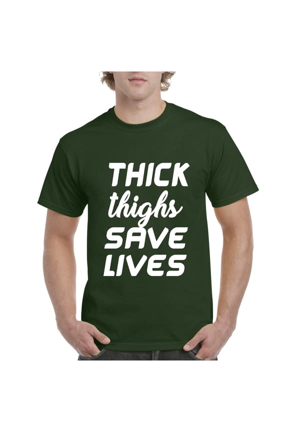 - Men's T-Shirt Short Sleeve - Thick Thighs Save Lives