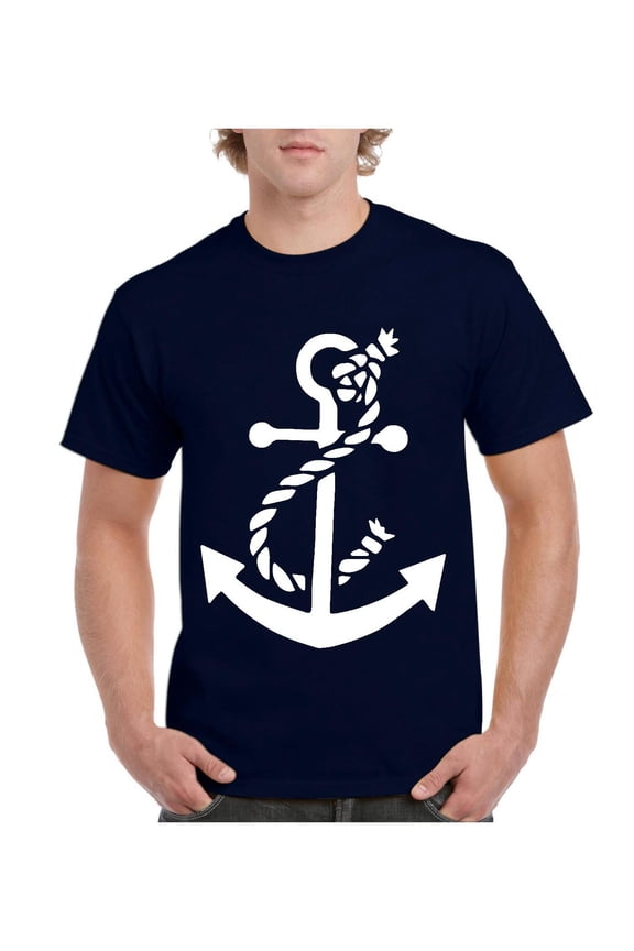 - Men's T-Shirt Short Sleeve - White Anchor