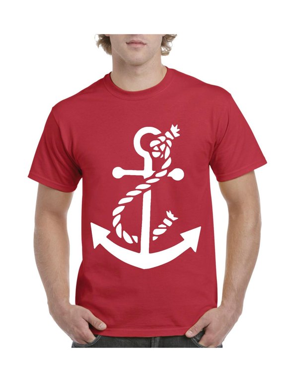 - Men's T-Shirt Short Sleeve - White Anchor