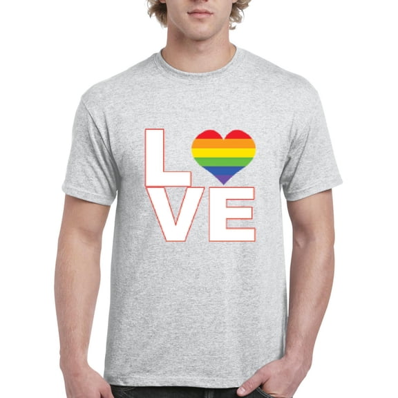 IWPF - Men's T-Shirt Short Sleeve, up to Men Size 5XL - Love Rainbow
