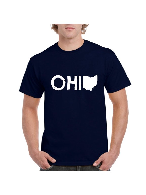 - Men's T-Shirt Short Sleeve, up to Men Size 5XL - Ohio Map