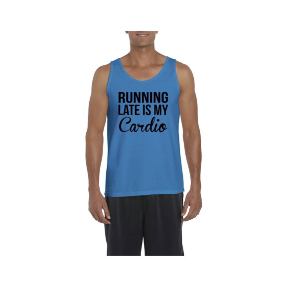 IWPF - Men's Tank Top for Men - Running Late is My Cardio