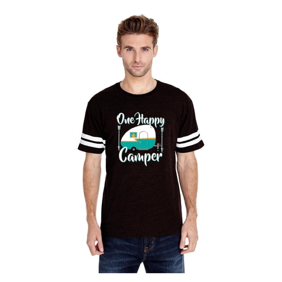 IWPF - Mens Football Fine Jersey T-shirts - ONE HAPPY CAMPER