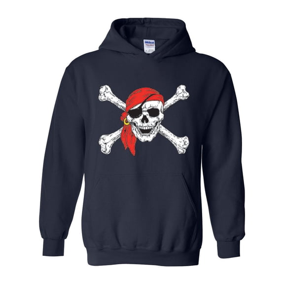 IWPF - Mens Plus Sweatshirts and Hoodies, up to Size 5XL - Jolly Roger Skull & Crossbones
