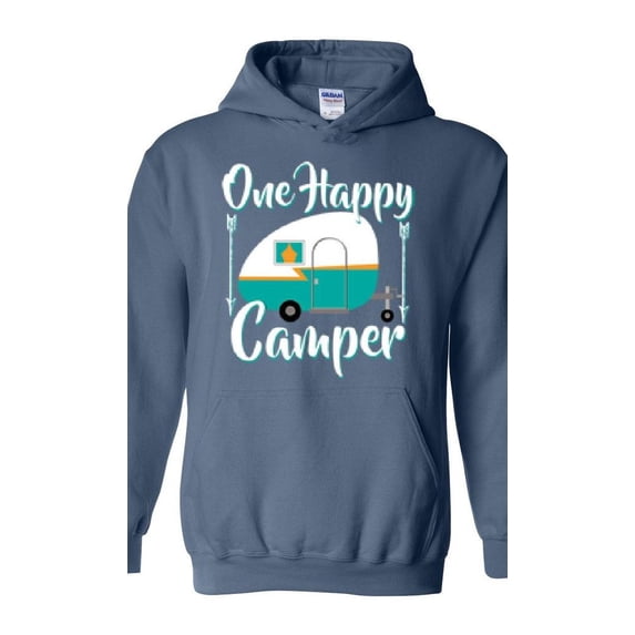 IWPF - Mens Plus Sweatshirts and Hoodies, up to Size 5XL - ONE HAPPY CAMPER