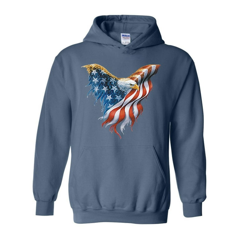 IWPF Mens Sweatshirts and Hoodies American Flag Eagle USA
