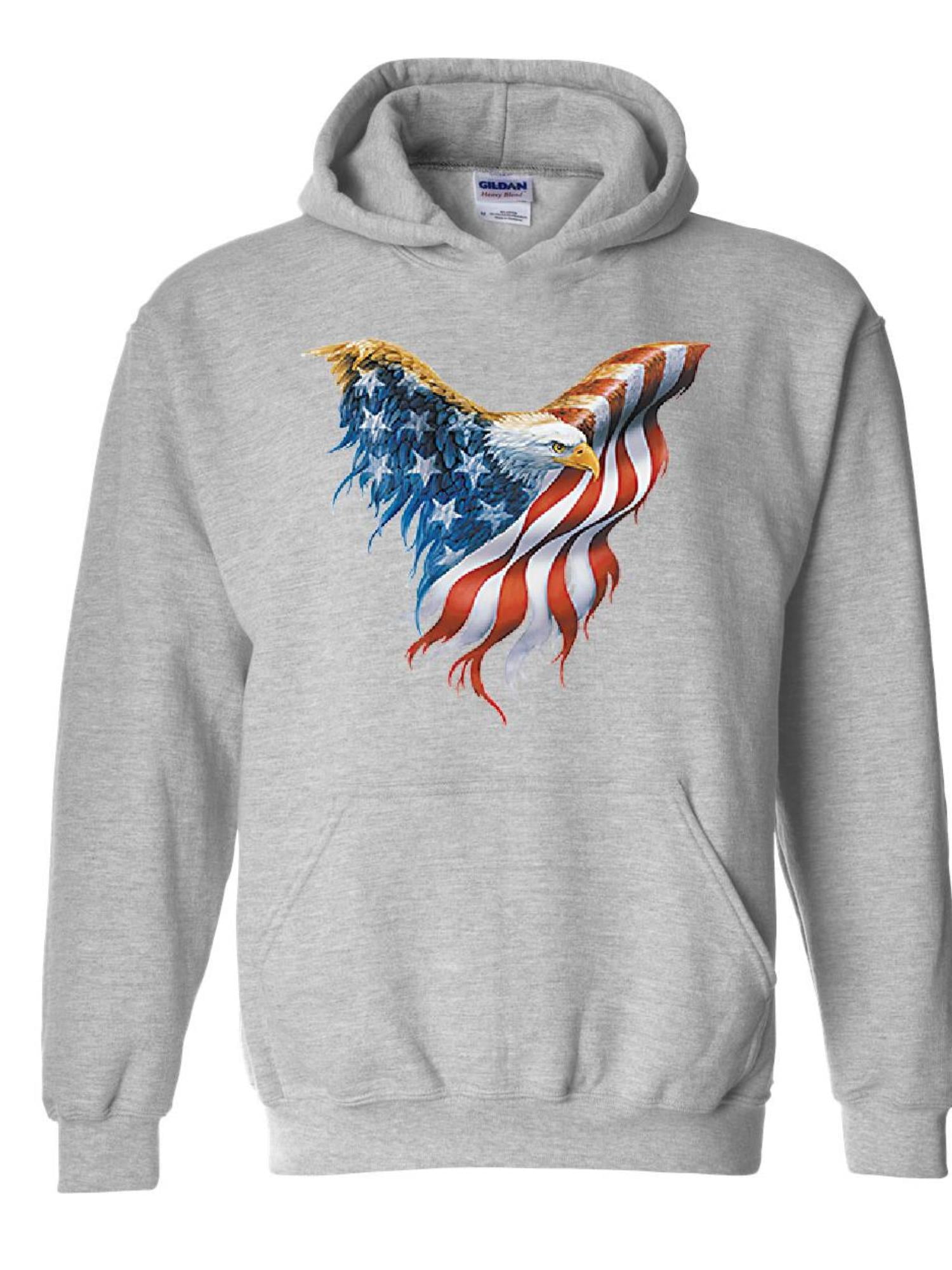 IWPF - Mens Sweatshirts and Hoodies - American Flag Eagle USA