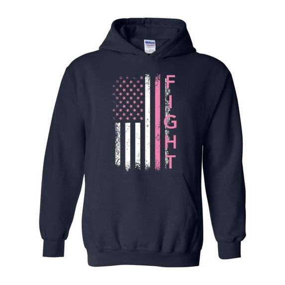 IWPF - Mens Sweatshirts and Hoodies - Cancer Ribbon American Flag