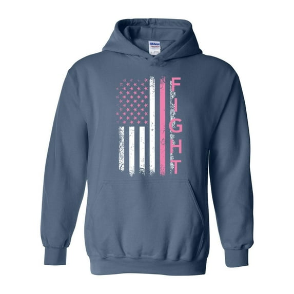 IWPF - Mens Sweatshirts and Hoodies - Cancer Ribbon American Flag
