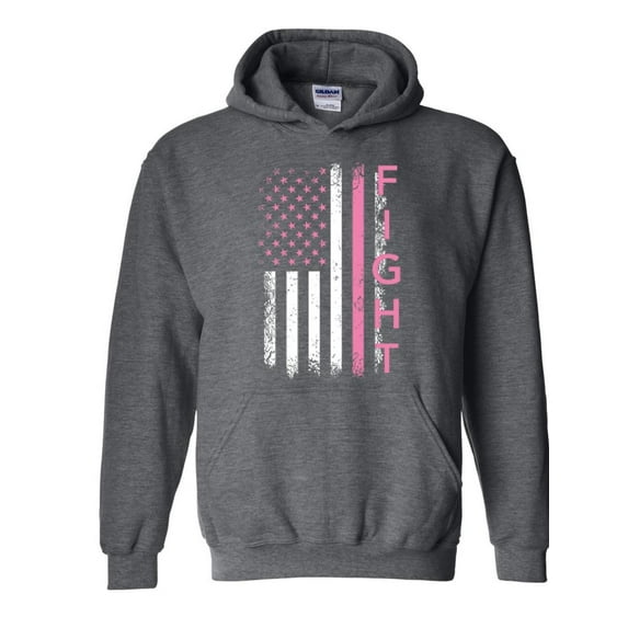 IWPF - Mens Sweatshirts and Hoodies - Cancer Ribbon American Flag
