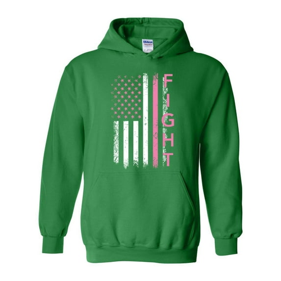 IWPF - Mens Sweatshirts and Hoodies - Cancer Ribbon American Flag