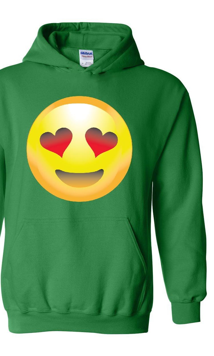 IWPF Mens Sweatshirts and Hoodies Emoji HeartShaped Eyes