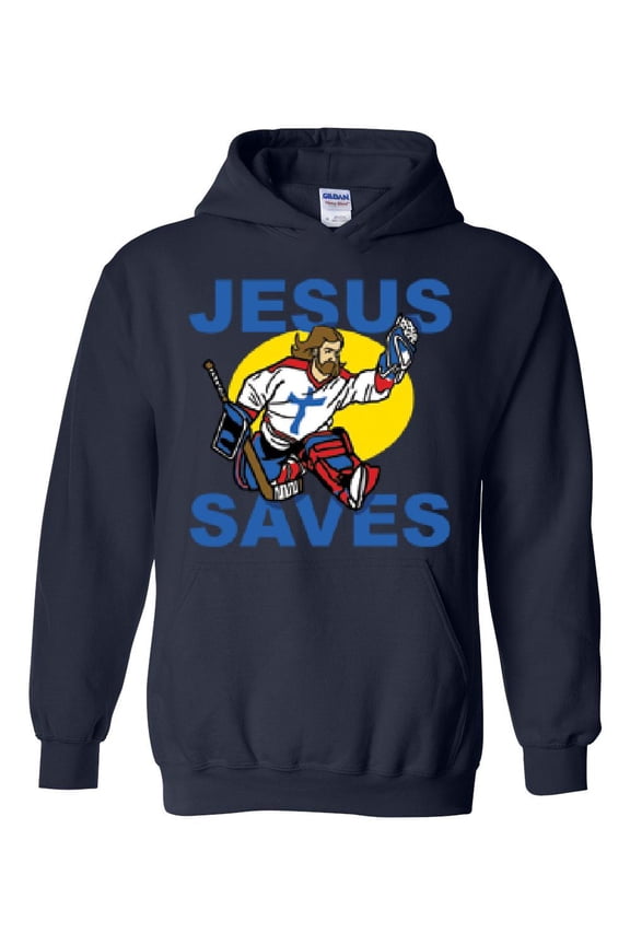 - Mens Sweatshirts and Hoodies - Jesus Saves Hockey Goalie