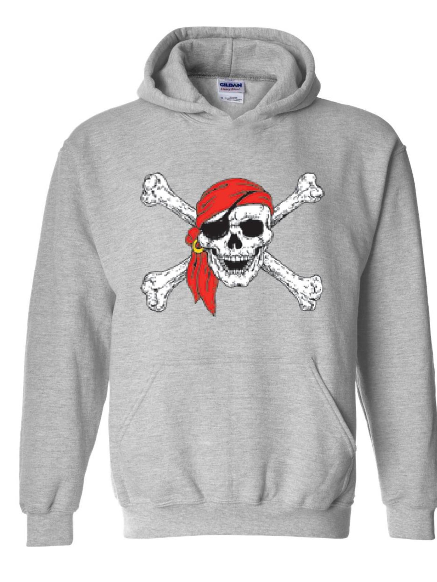 Felpa Con Cappuccio Pirata: Teschio Jolly Roger E Spade, Halloween Costume