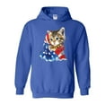 thumbnail image 1 of IWPF - Mens Sweatshirts and Hoodies, up to Size 5XL - American Flag 4th of July Kitty, 1 of 5