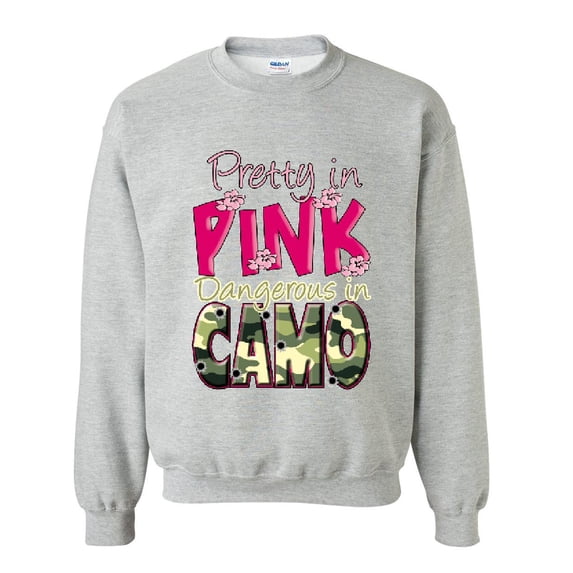 IWPF - Plus Sweatshirts and Hoodies - Pretty in Pink Dangerous in Camo