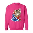 thumbnail image 1 of IWPF - Women Sweatshirts and Hoodies - American Flag 4th of July Kitty, 1 of 5