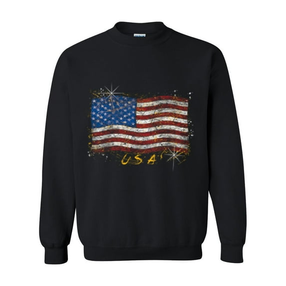 IWPF - Women Sweatshirts and Hoodies - American Flag USA in Gold