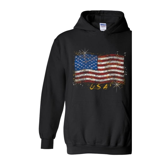 IWPF - Women Sweatshirts and Hoodies - American Flag USA in Gold