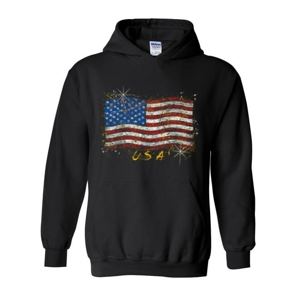 IWPF - Women Sweatshirts and Hoodies - American Flag USA in Gold