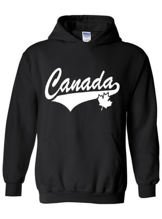 Sweatshirt for Women Canadian Maple Leaf Print Round Neck Long Sleeve Casual Hoodie Black, Women's, Size: XL