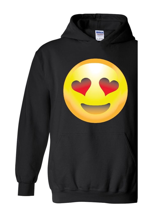 - Women Sweatshirts and Hoodies - Emoji Heart-Shaped Eyes