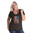 thumbnail image 1 of Artix - Women's Plus Size Curvy T-Shirt - American Flag 4th of July, 1 of 5