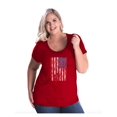thumbnail image 1 of IWPF - Women's Plus Size Curvy T-Shirt - American Flag 4th of July, 1 of 5