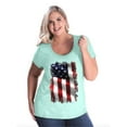 thumbnail image 1 of IWPF - Women's Plus Size Curvy T-Shirt - American Flag 4th of July, 1 of 4