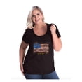 thumbnail image 1 of IWPF - Women's Plus Size Curvy T-Shirt - American Flag USA in Gold, 1 of 5