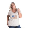 thumbnail image 1 of IWPF - Women's Plus Size Curvy T-Shirt - American Flag USA in Gold, 1 of 5