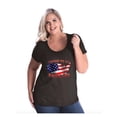 thumbnail image 1 of IWPF - Women's Plus Size Curvy T-Shirt - American Proud To Be US Flag, 1 of 3