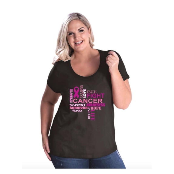 IWPF - Women's Plus Size Curvy T-Shirt - Fight Breast Cancer