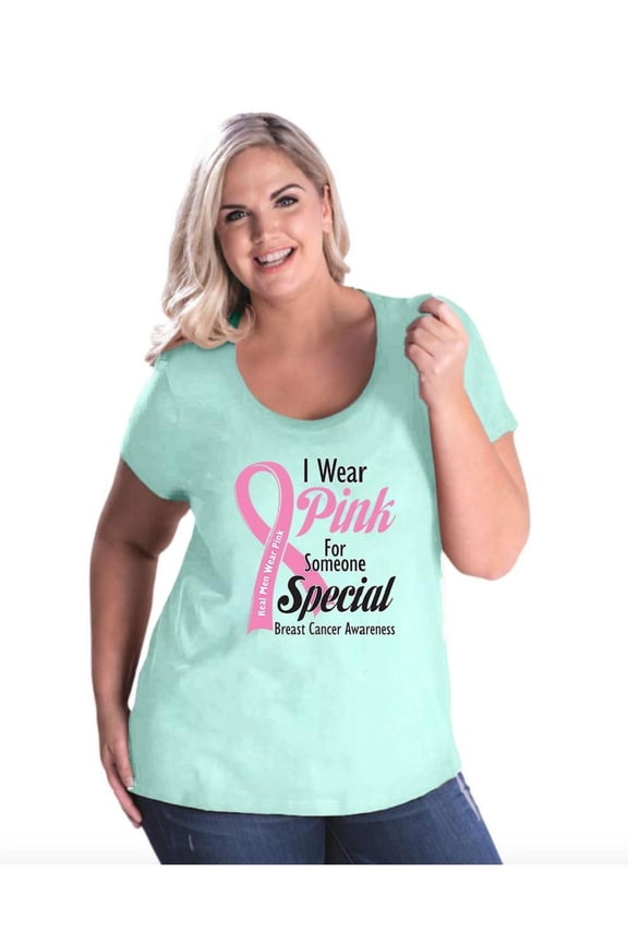 - Women's Plus Size Curvy T-Shirt - I Wear Pink for Someone Special
